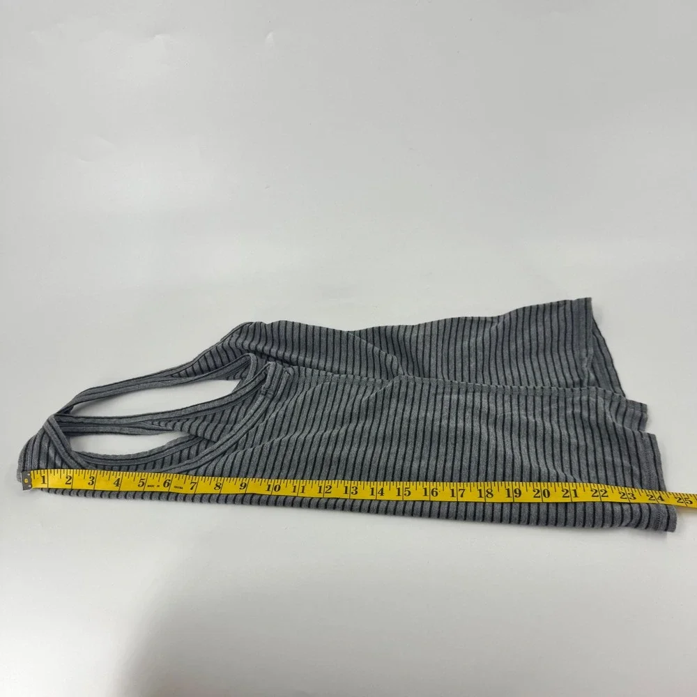 Lululemon Striped Racerback Tank Top Grey Black Slim Fit Activewear Womens S - Picture 7 of 10
